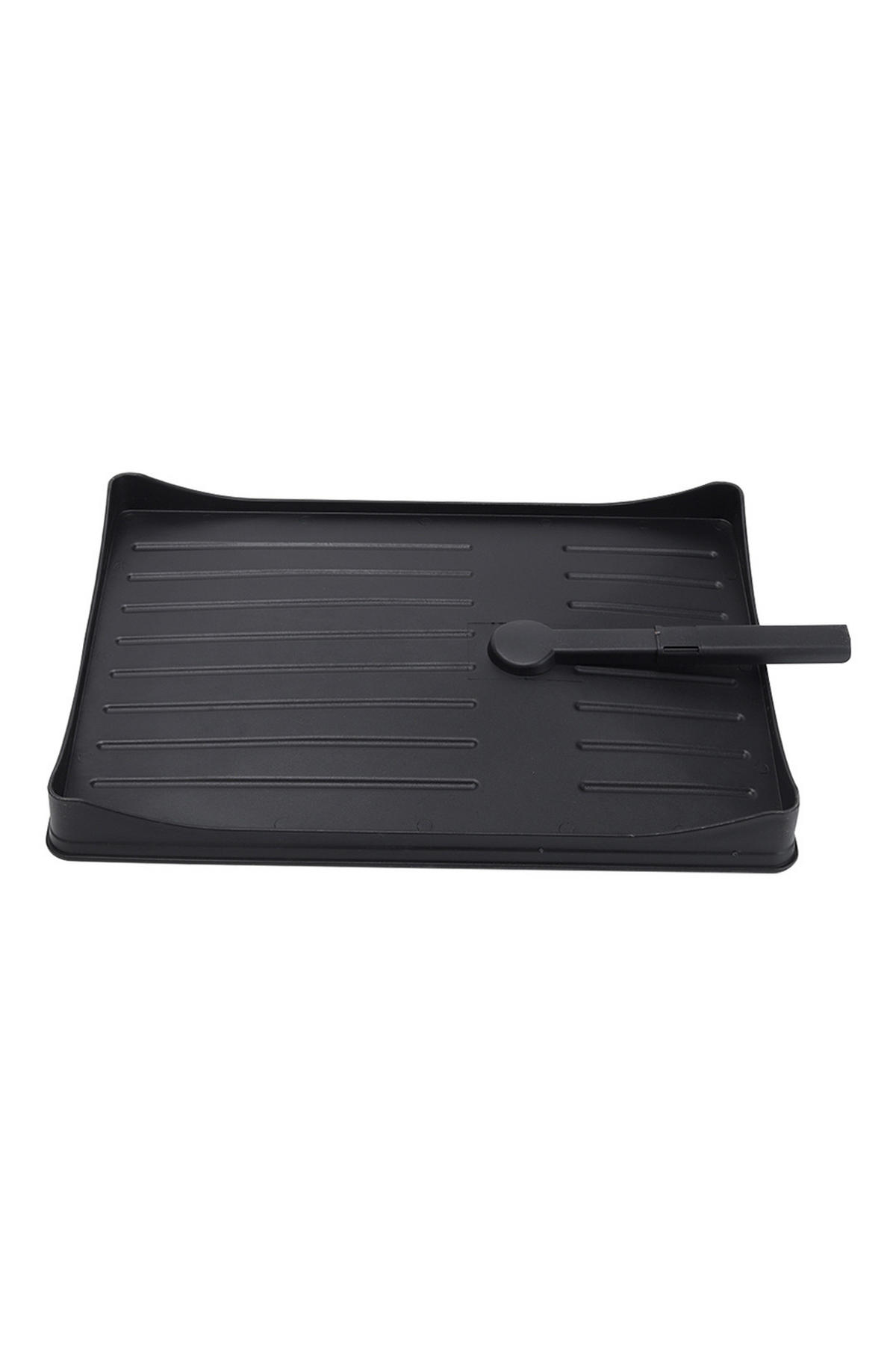 GESCHIRRABTROPFGESTELL 2-stufige aus Kohlenstoffstahl mit Besteckhalter aus PP und einem Becherhalter 49 x 30 x 34 cm - Schwarz, Metall (49/43/30cm) - Livingandhome