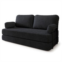 POHOVKA z pěny NIKSI s kovovým rámem Buklé látka Černá - černá, textil (170/86/80cm) - MASSENO