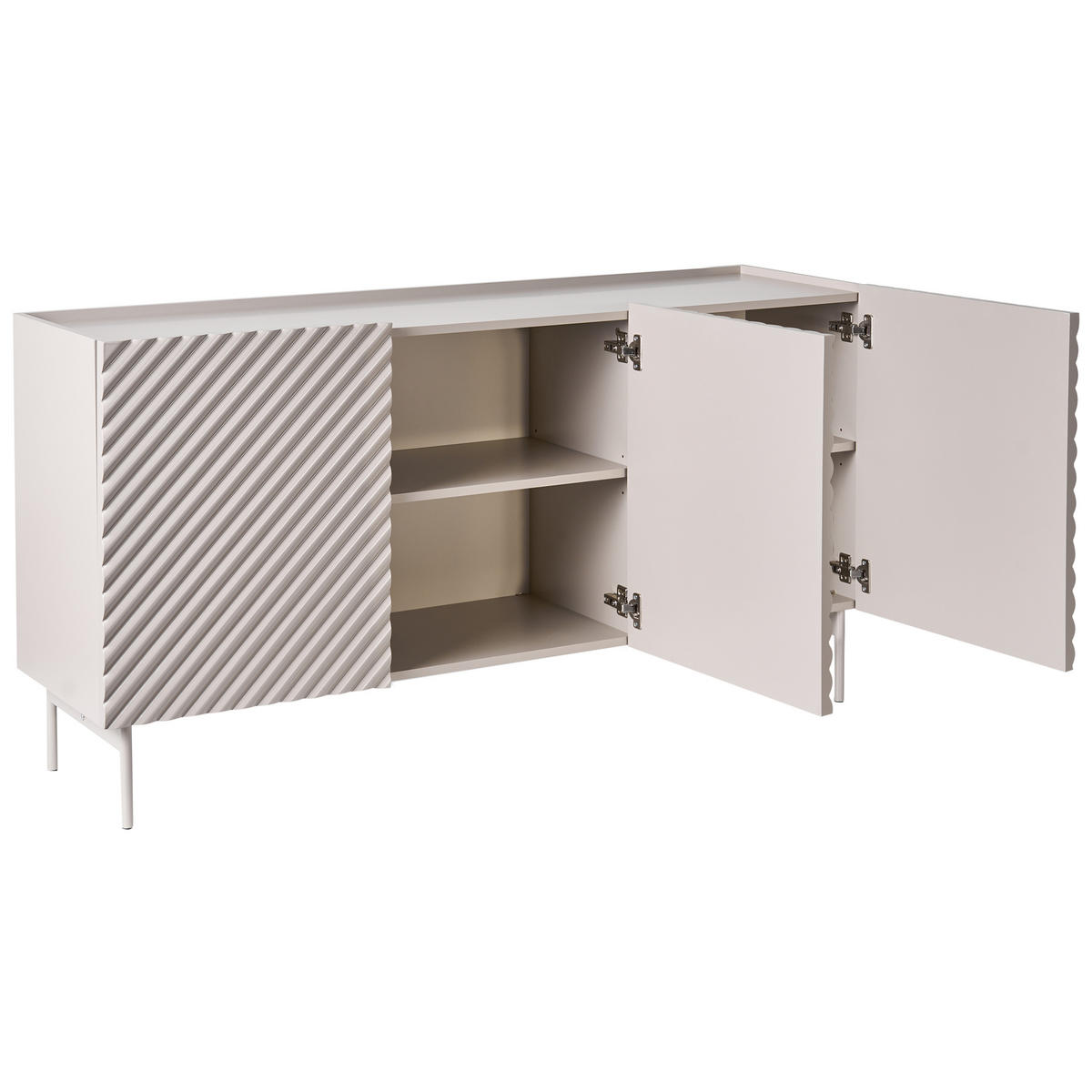 SIDEBOARD se 3 dveřmi Světle béžový Yaraka - béžová, kompozitní dřevo (150/77/40cm) - Beliani