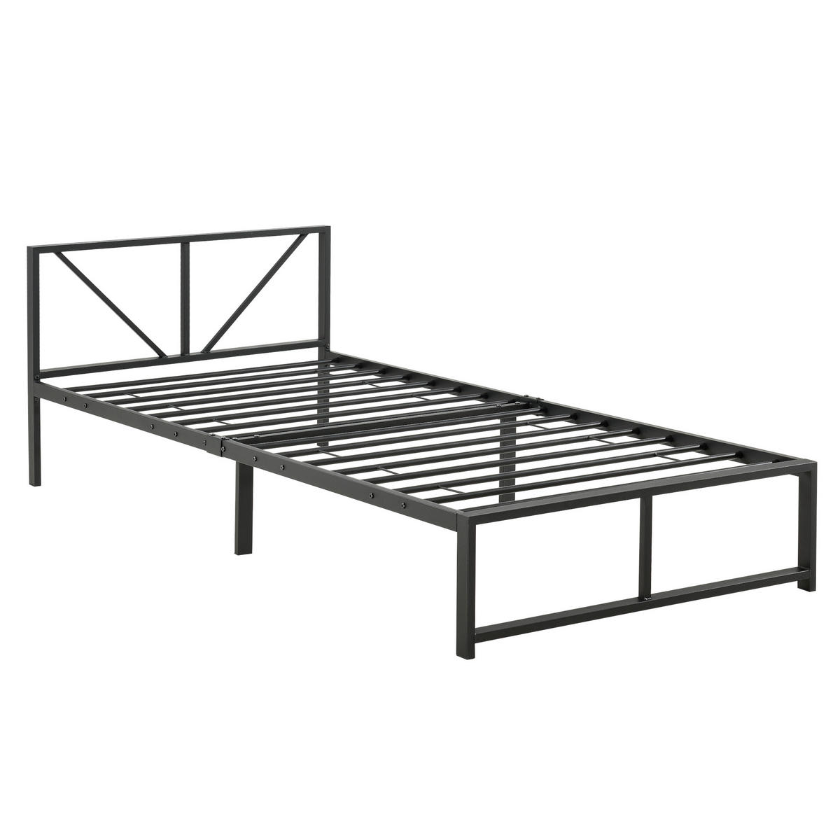METALLBETT Meran - Schwarz, Metall (90/200cm) - [en.casa]