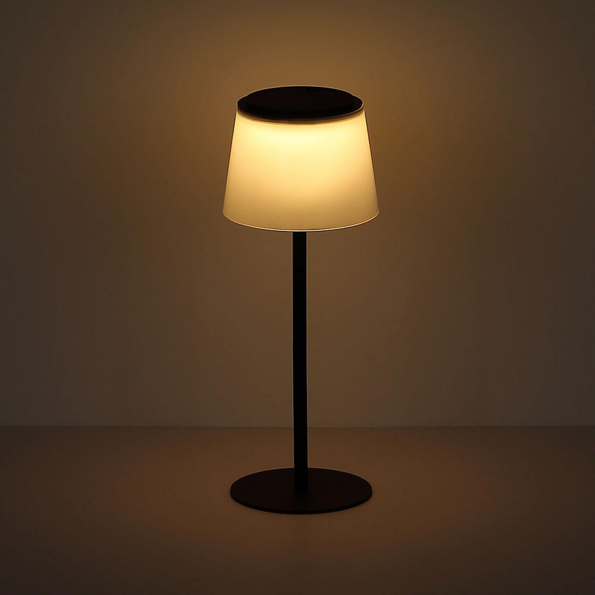 LED TISCHLEUCHTE satiniert Weiß - Schwarz, Metall (13/13/34cm) - Globo Lighting