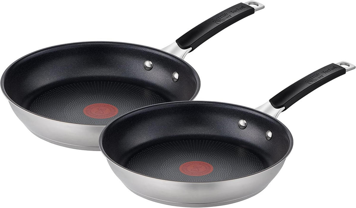 PFANNEN-SET E51292 Jamie Oliver Schwarz 2-Teilig - Schwarz, Keramik - Tefal