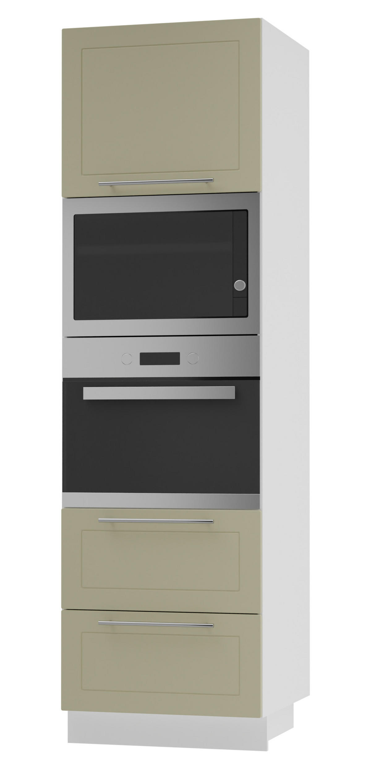 BACKOFEN-HOCHSCHRANK Kvantum D14/RU/2A/284 Vanille Matt / Weiß Matt 60 / 59 / 207cm - Creme/Weiß, Holz/Holzwerkstoff (60/207/59cm) - Feldmann-Wohnen