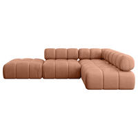 ECKSOFA modulares Sofa Favio-L1 - 285x190x70 cm Apricot Velours - Koralle, Holzwerkstoff/Textil (285/190cm) - ALTDECOR