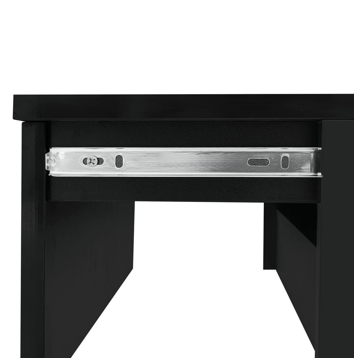 COUCHTISCH 100/50/45 cm schwarz mit hydraulischem Lift und LED-Beleuchtung - Schwarz, Holzwerkstoff (100/50/45cm) - OKWISH