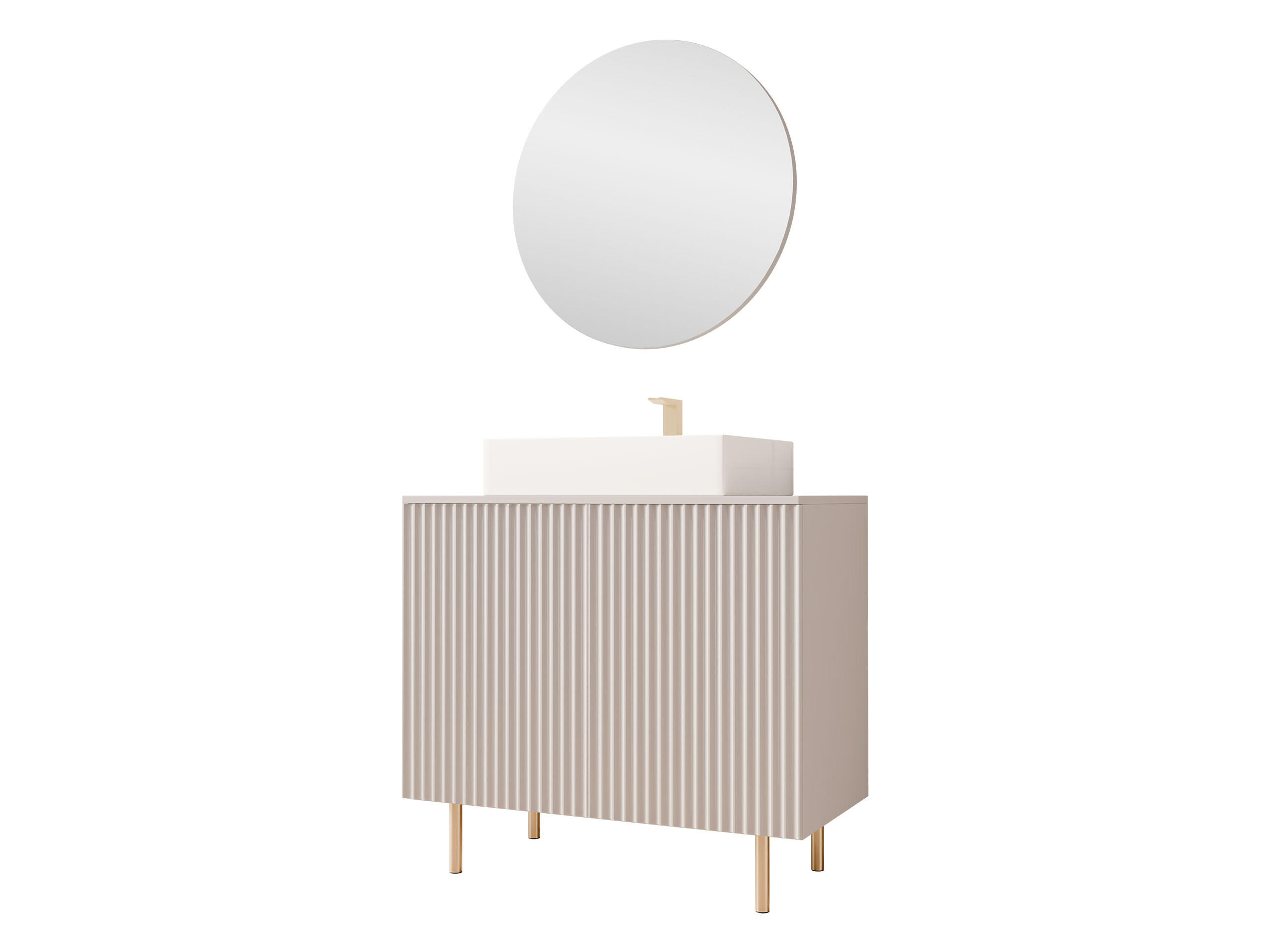 BADMÖBEL-SET Nubia I - Kaschmir/Goldfarben, Holzwerkstoff/Metall (87/79/45cm) - MIRJAN24