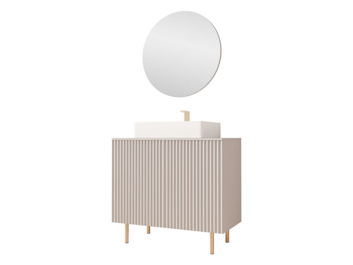 BADMÖBEL-SET Nubia I - Kaschmir/Goldfarben, Holzwerkstoff/Metall (87/79/45cm) - MIRJAN24