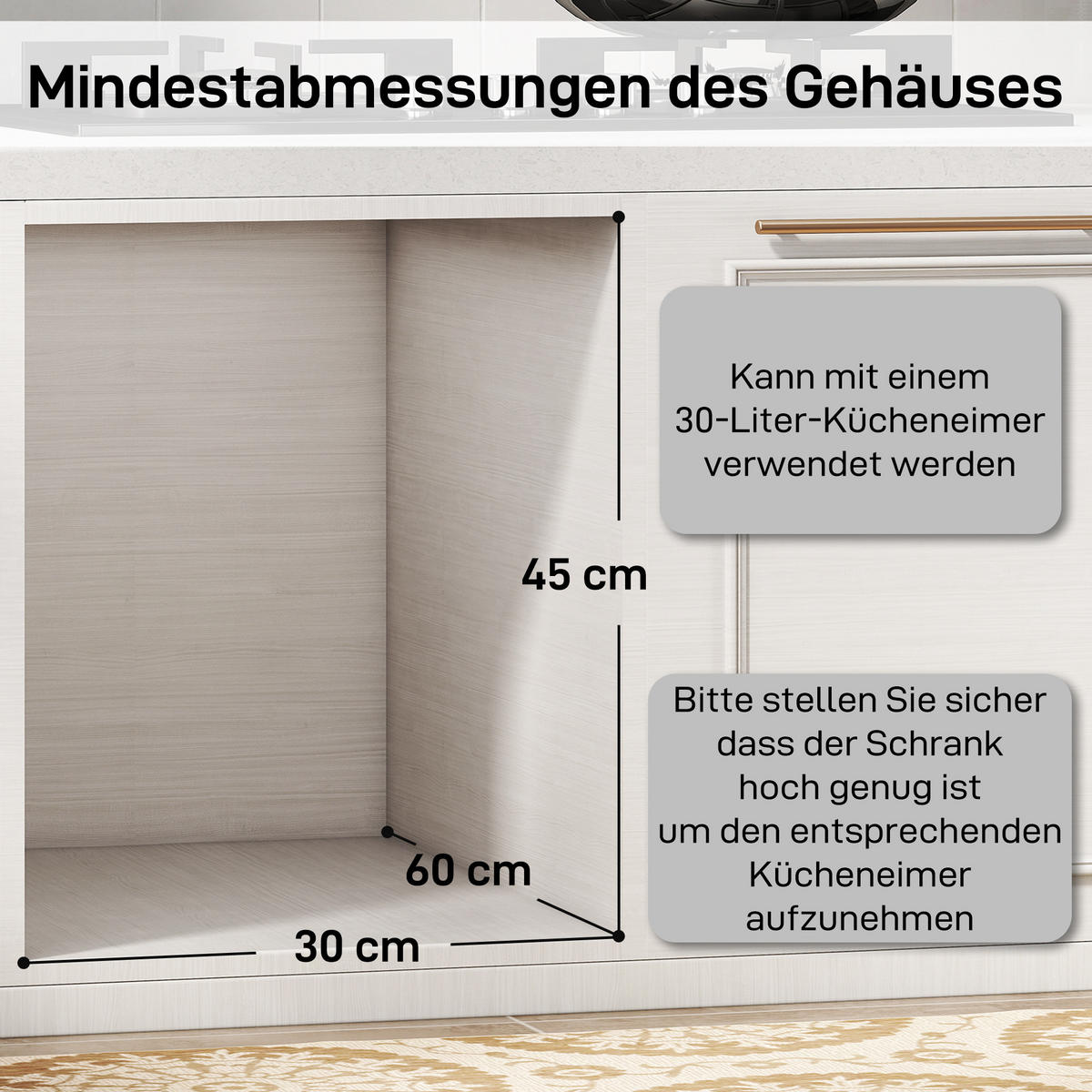 MÜLLEIMER DE-08917 20 L + 10 L, Soft-Close, Grau - Grau, Kunststoff (26/40.8/52cm) - ComfortXL