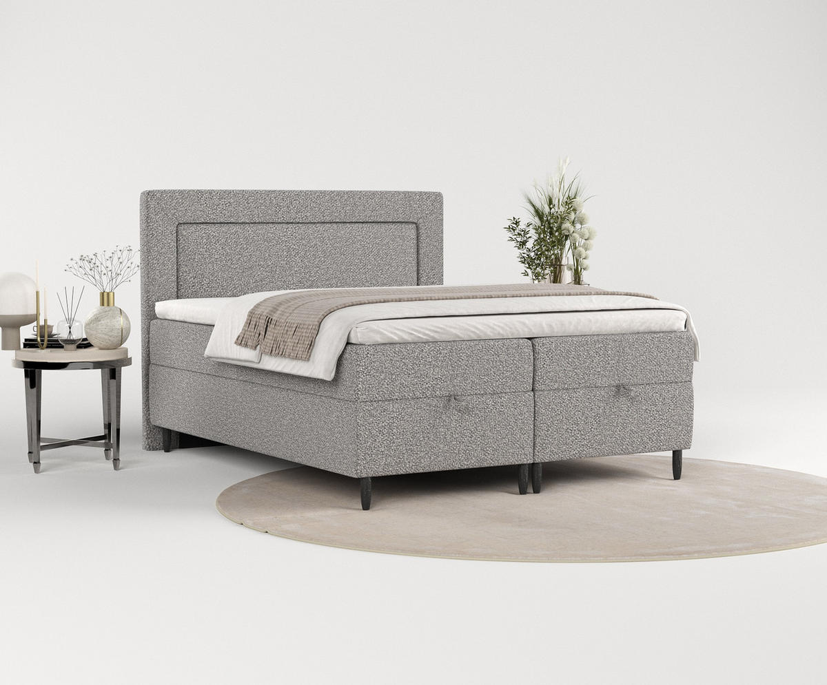 BOXBETT Nea Grau 180/200 cm - Schwarz/Grau, Holz/Holzwerkstoff (180/200cm) - Maison de Reve