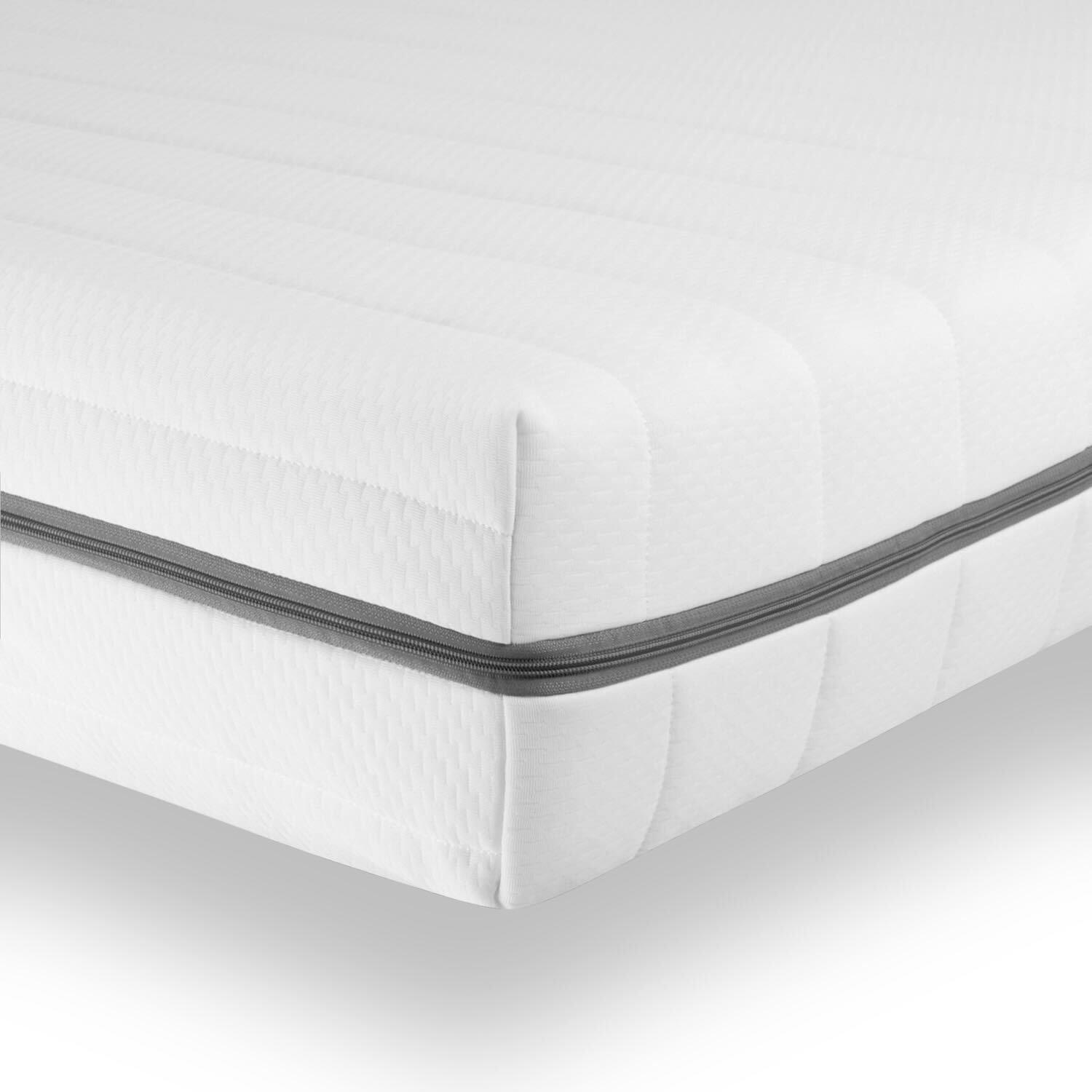 MATRATZE 70x200 H2H3 Wendematratze, 7-Zonen Kaltschaummatratze 70x200 - Öko Tex zertifiziert - waschbarer Bezug - Weiß, Textil (70/200cm) - Sleepneo