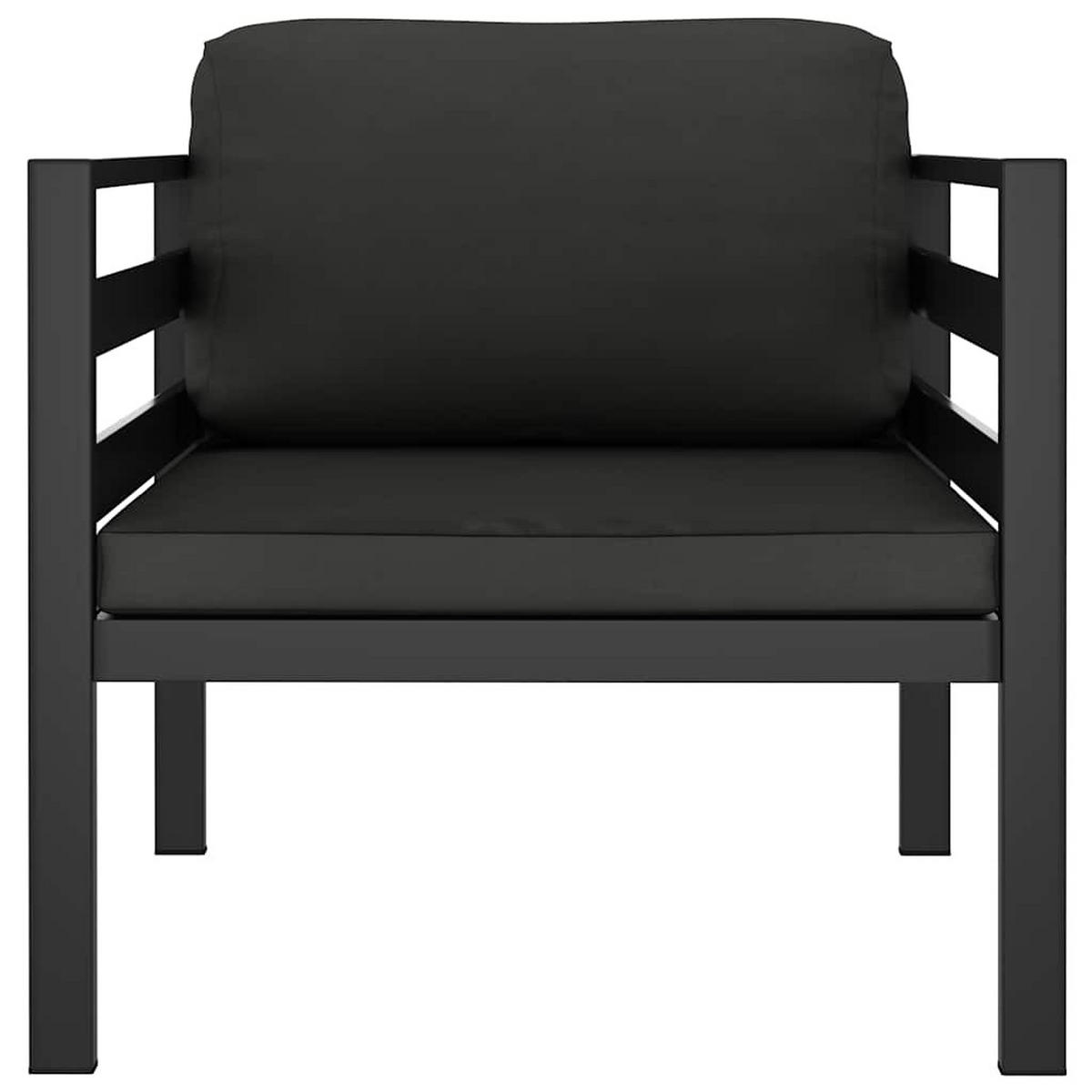 EINZELSOFA Mit Kissen Aluminium Anthrazit - Anthrazit, Metall (70/64.5/75cm) - vidaXL