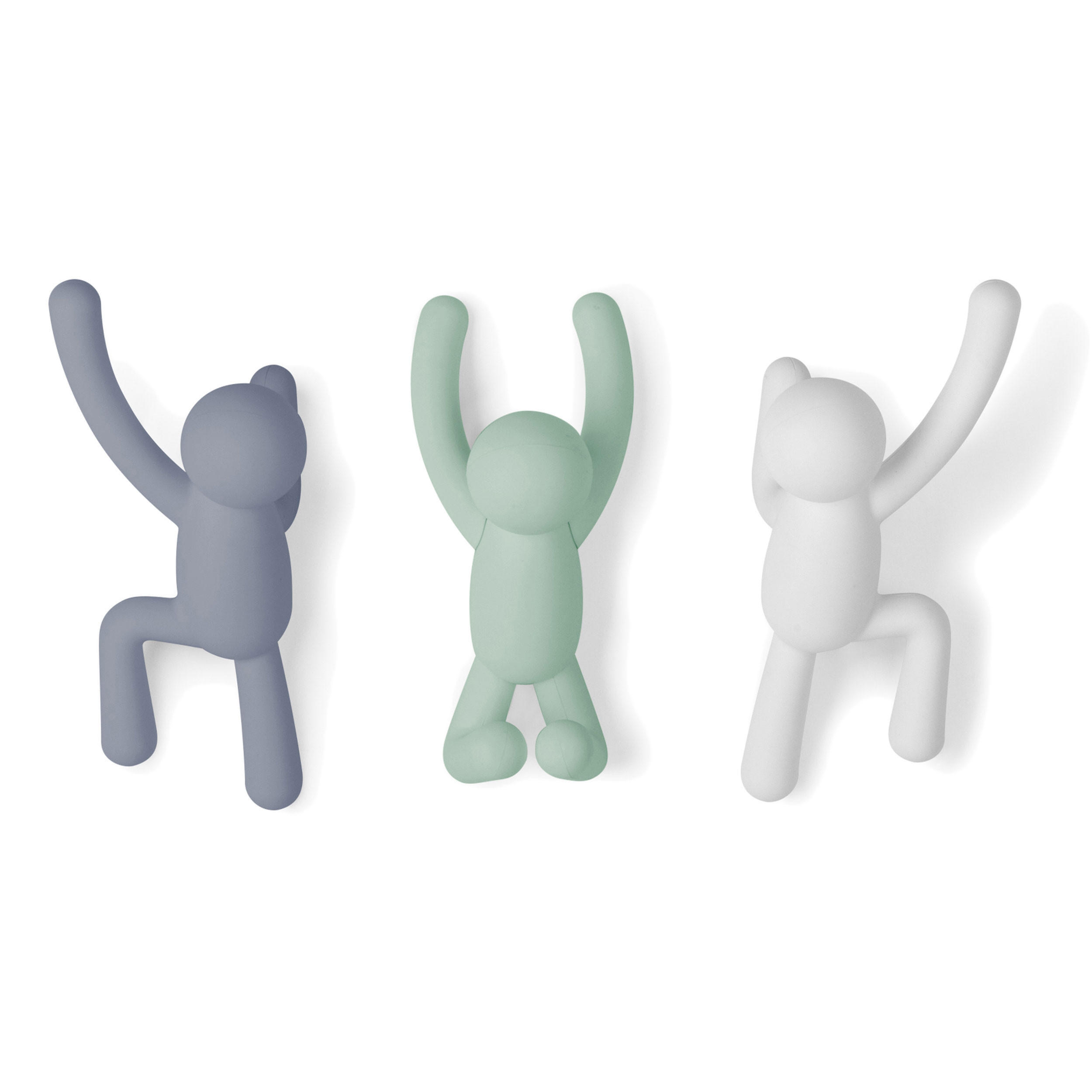 KLEIDERHAKEN Buddy, 3er Set, Pastell - Multicolor, Kunststoff (18.11/7.95/19.38cm) - Umbra