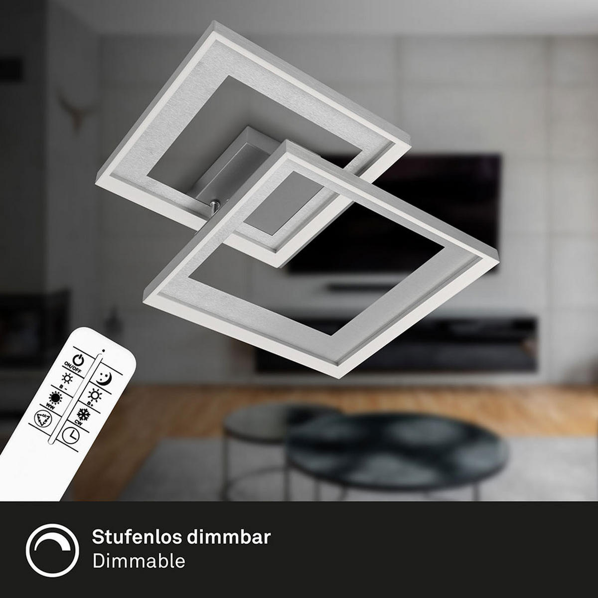 LED DECKENLEUCHTE Metall Silber - Silberfarben, Metall (56.8/48/9.5cm) - Briloner