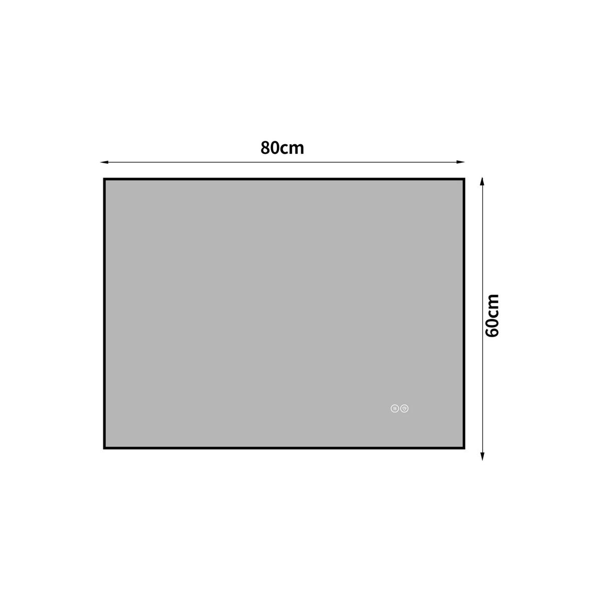 WANDSPIEGEL 60/2,5/80 cm silber aus Glas mit LED und Anti-Beschlag - Silberfarben, Glas (80/2.5/60cm) - OKWISH