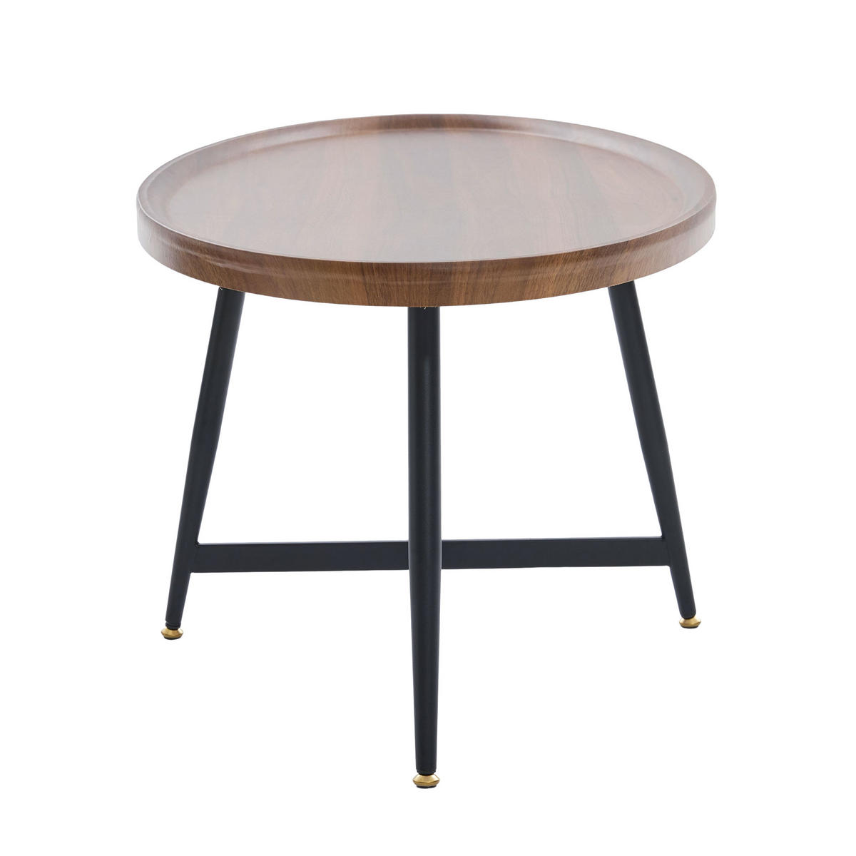 COUCHTISCH 110/55/45 cm Braun mit ovaler Tischplatte und Metallgestell - Braun, Holzwerkstoff (110/55/45cm) - OKWISH