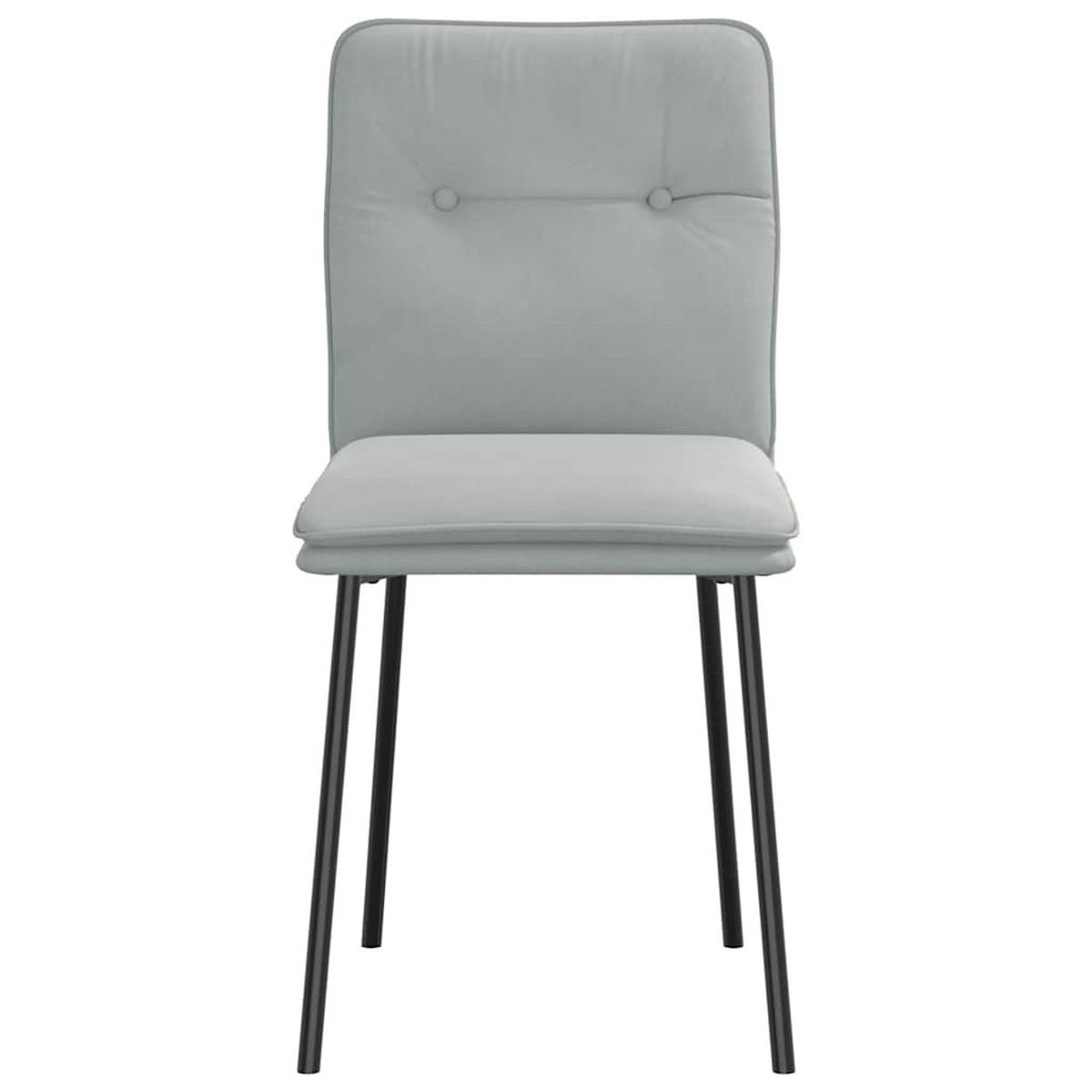 ESSZIMMERSTÜHLE 2 Stk. Hellgrau Samt 45*54*83cm - Hellgrau, Metall (45/83/54cm) - ZMH