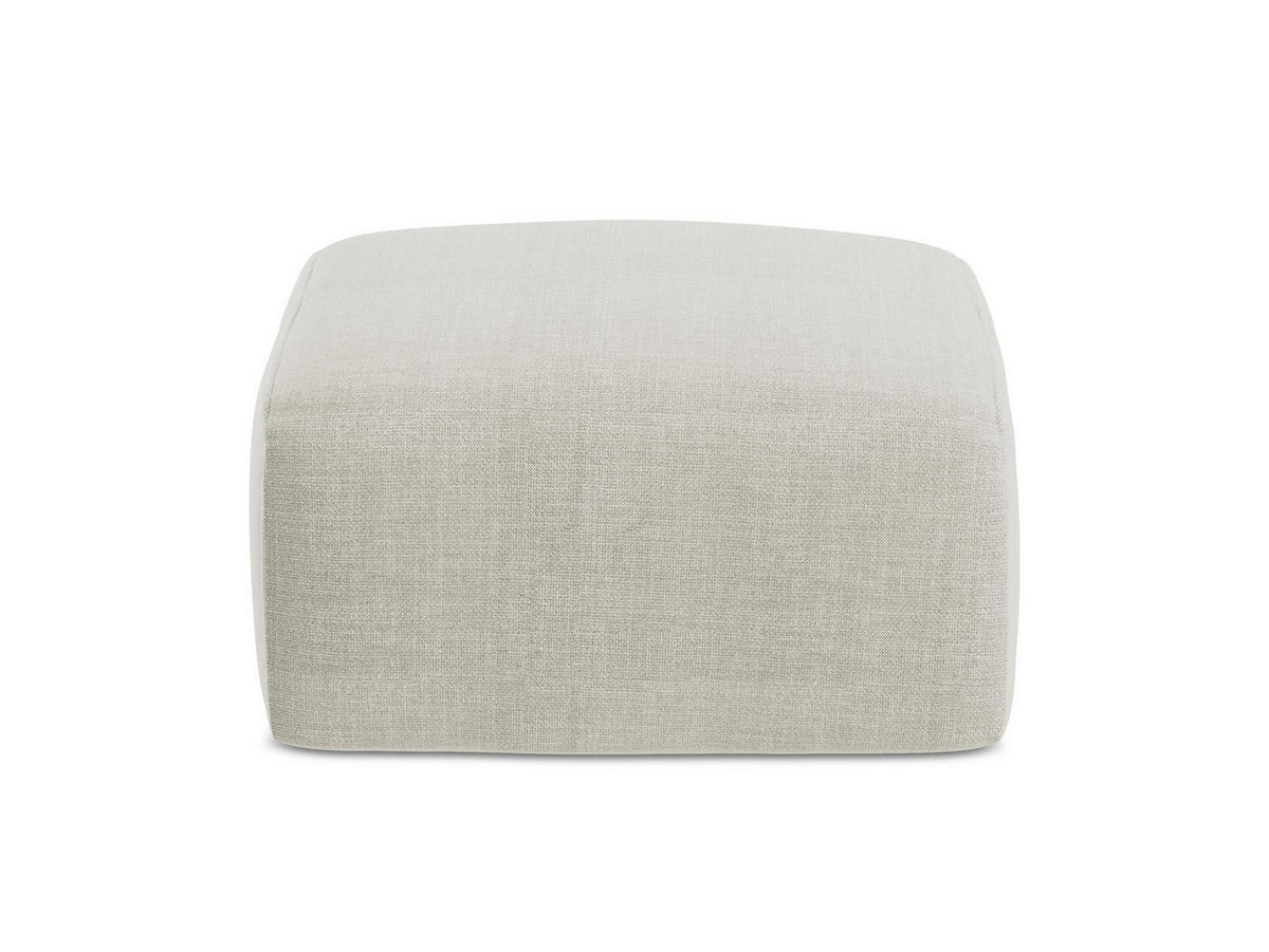 POUF Strukturstoff Beige - Hellbraun/Schwarz, Holzwerkstoff/Kunststoff (65/40/65cm) - Makamii