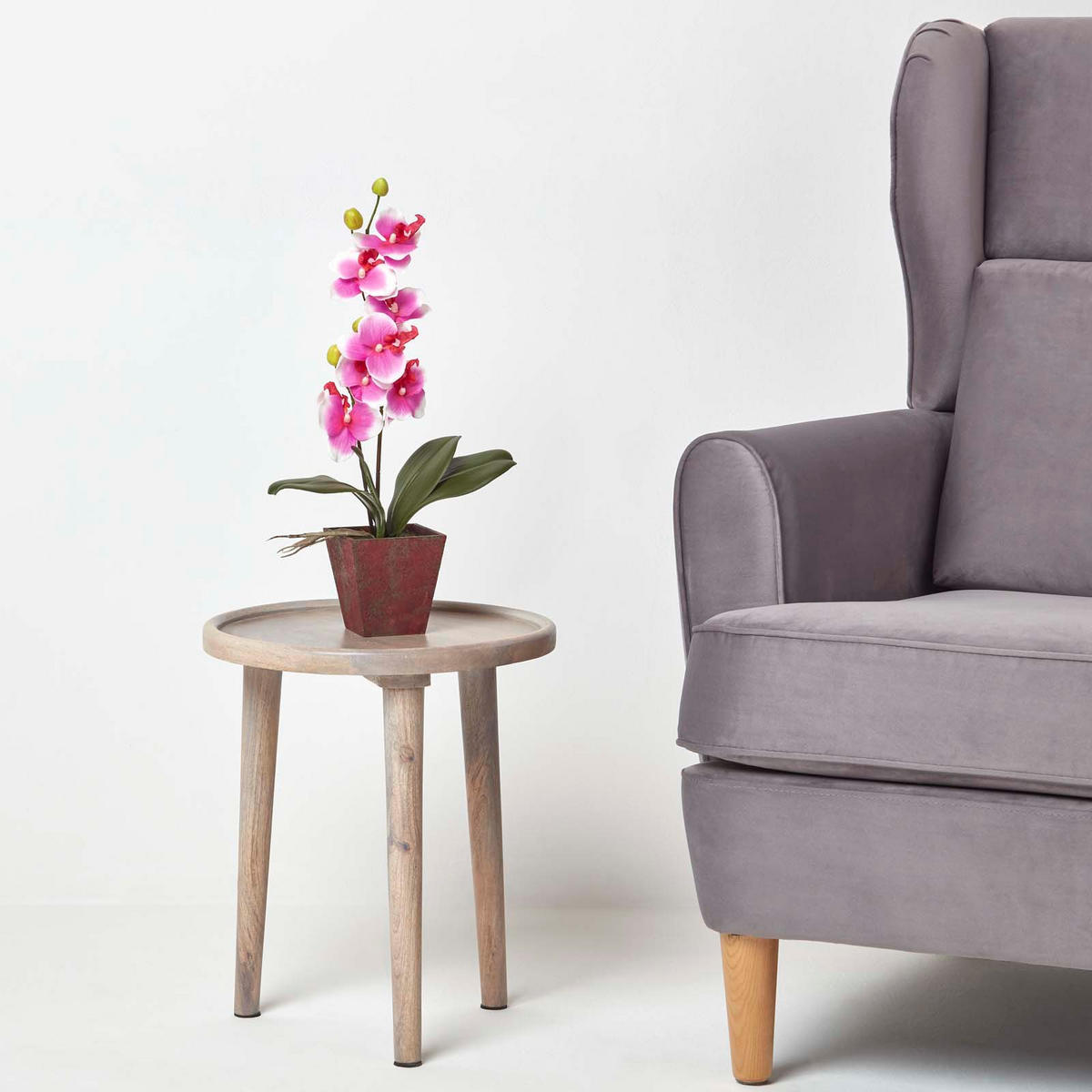 KUNSTBLUME Orchidee rosa im Deko-Topf, 48 cm - Pink, Kunststoff (48cm) - Homescapes