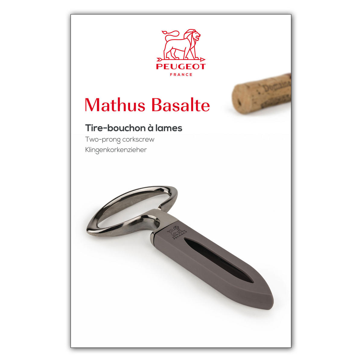 KORKENZIEHER Mathus Basalt Zamak ABS - Grau, Metall (1.5cm) - PEUGEOT