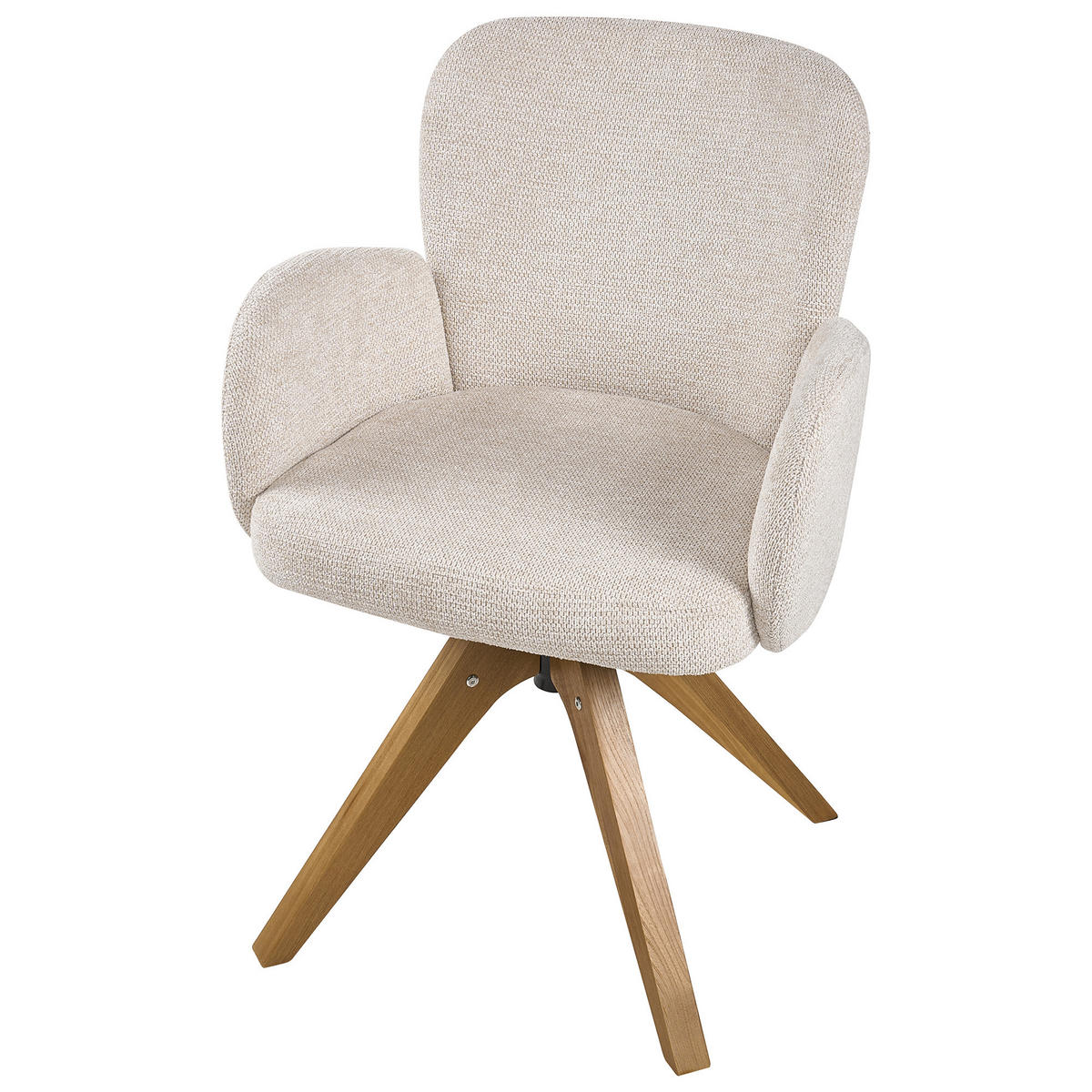 JÍDELNÍ ŽIDLE 2 ks sada otočná Látka Světle béžová Jean - béžová, textil (64/82/70cm) - Beliani