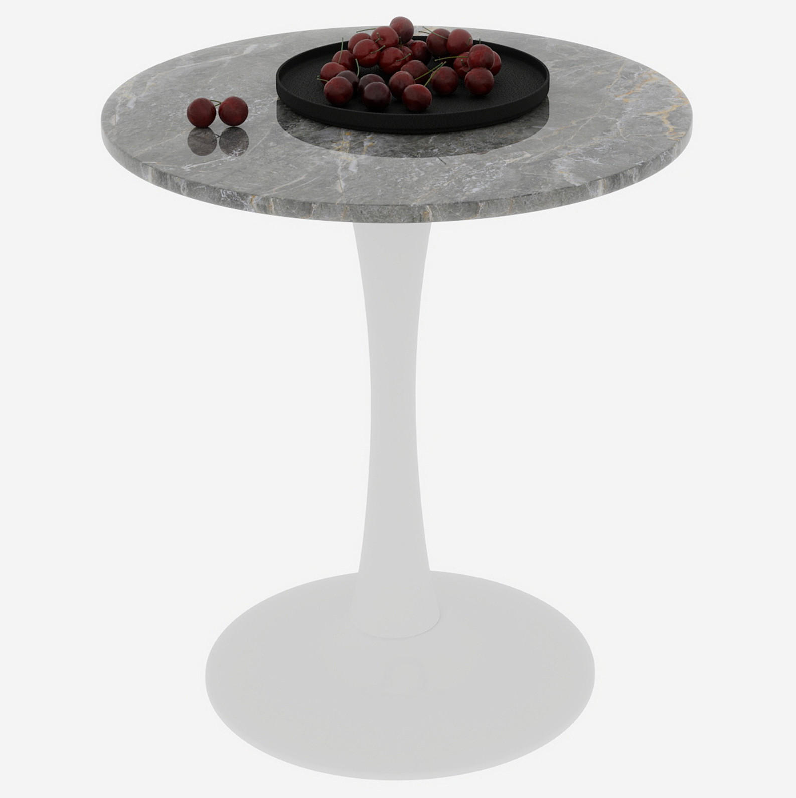 COUCHTISCH 70/70/72 cm aus Kunstmarmor in Antikweiß/Grau mit minimalistischer Optik - Weiß, Stein (70/70/72cm) - OKMYHOME
