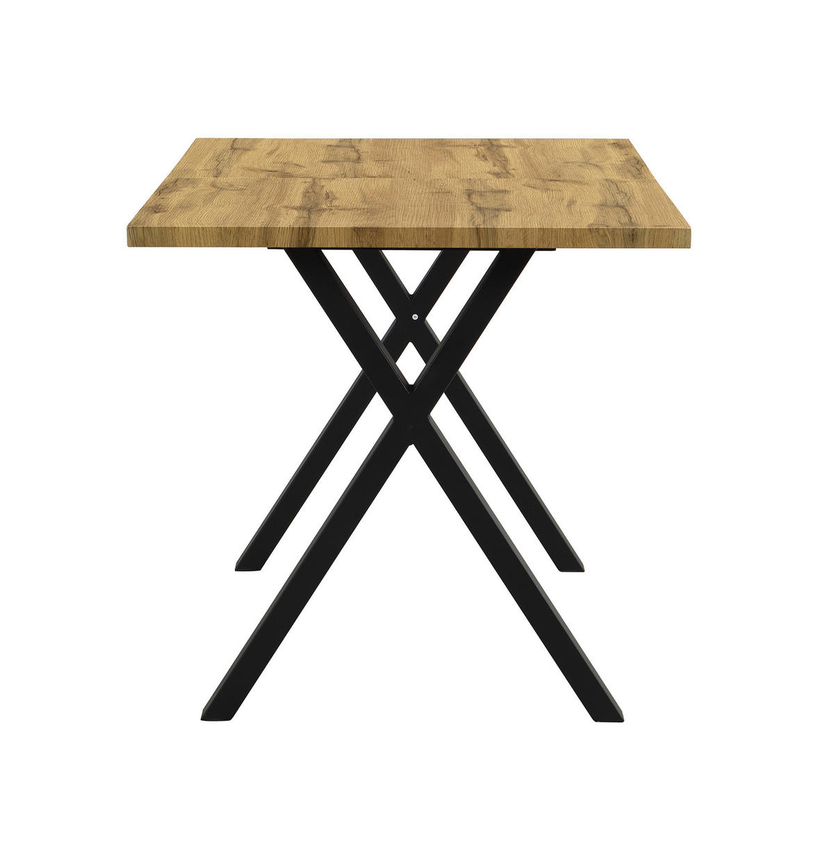 NÍZKÁ komoda 140/80/76 cm s křížovou podnoží, moderní minimalistický styl, Dub - barva dubu, kompozitní dřevo (140/80/76cm) - Redom
