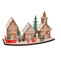 LED-LATERNE Weihnachtsdorf 30/15 cm - Braun, Holzwerkstoff (11.5/18/30.5cm) - Fééric Lights and Christmas