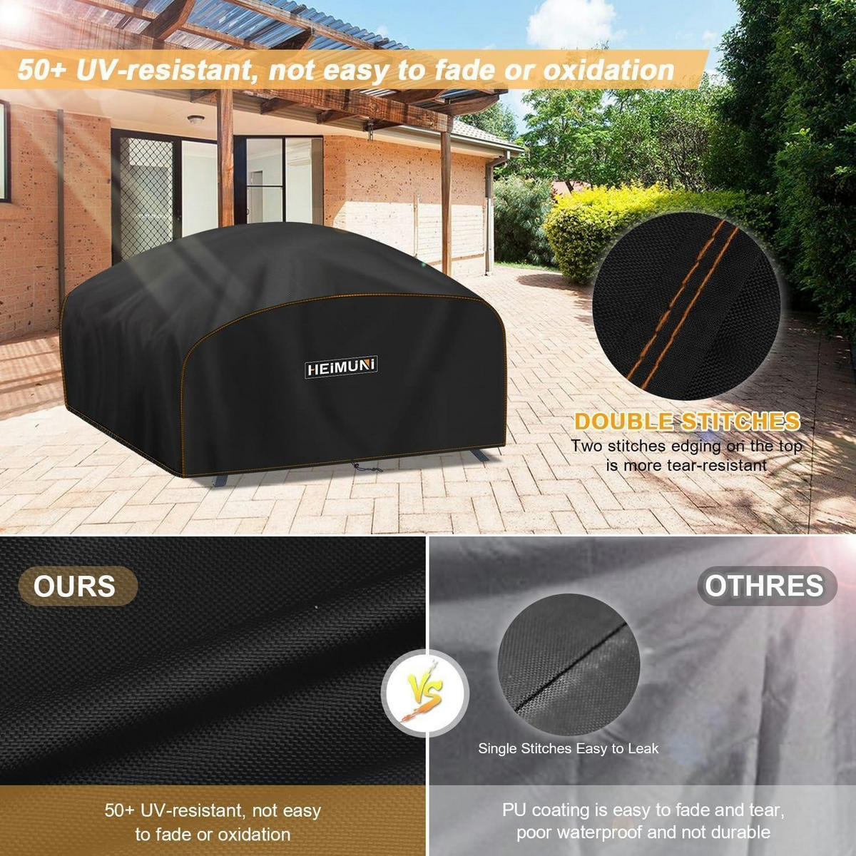 GRILL Abdeckhaube 84 x 60 x 32 cm Wetterfest für Weber Q200 Serie - Schwarz, Kunststoff (1/1/1cm)