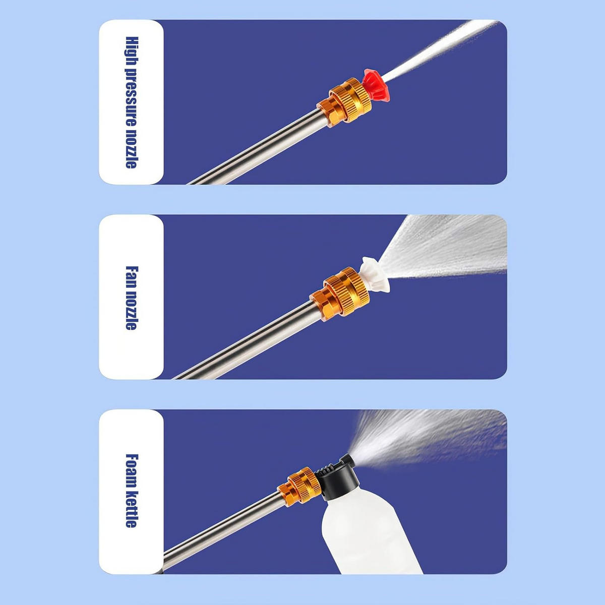 AKKU-HOCHDRUCKREINIGER – geeignet zum Reinigen und Bewässern – blau – 21 V (Batterien im Lieferumfang enthalten) - Blau, Kunststoff (23.5/12.5/28.5cm)