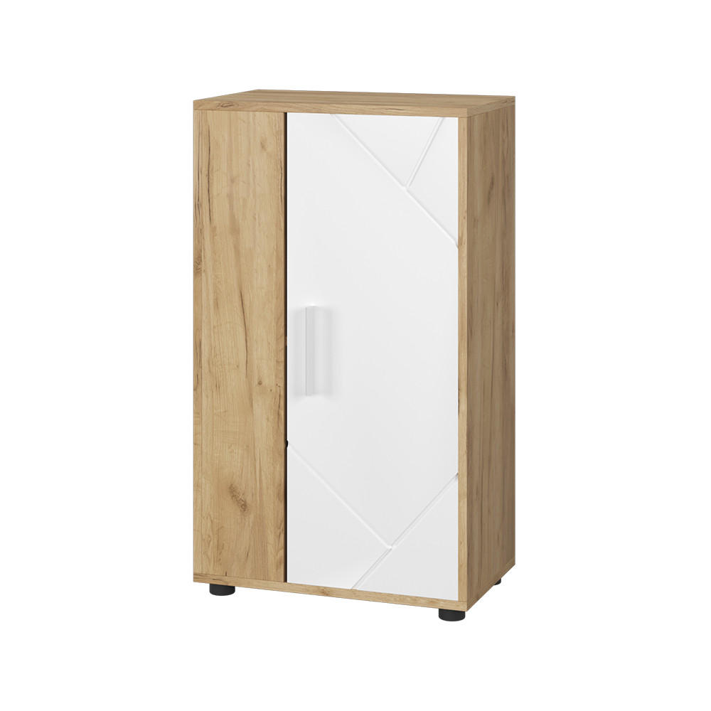 KOMMODE Berno Goldkraft Eiche/Weiß 50.1 x 87.3 cm mit 2 Fächern - Honigeiche/Weiß, Holzwerkstoff (50.1/87.3/28.3cm) - Vicco