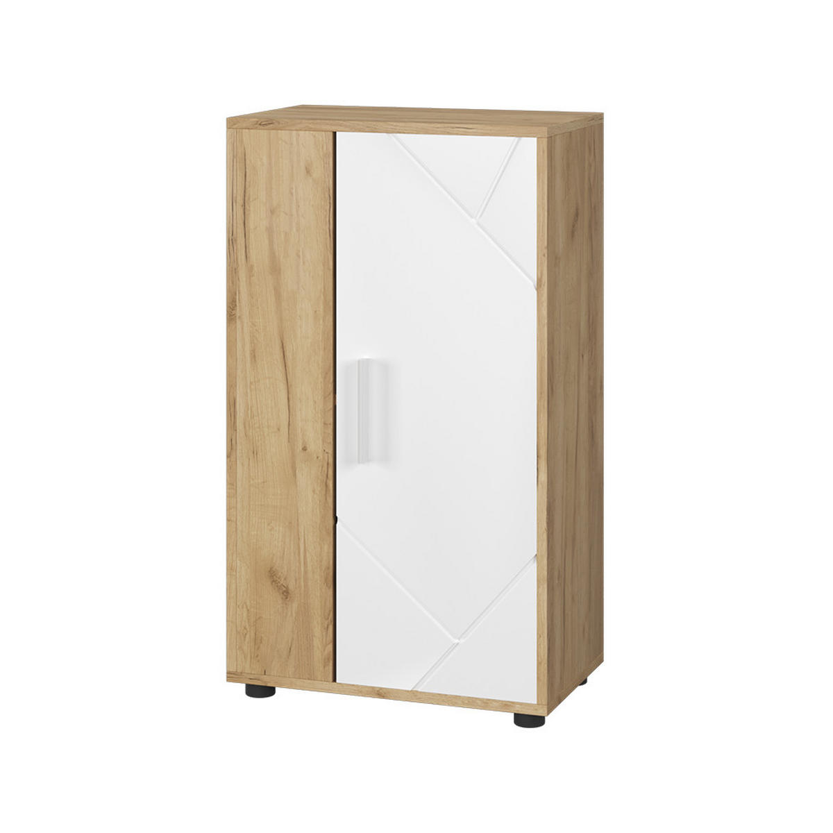 KOMMODE Berno Goldkraft Eiche/Weiß 50.1 x 87.3 cm mit 2 Fächern - Honigeiche/Weiß, Holzwerkstoff (50.1/87.3/28.3cm) - Vicco