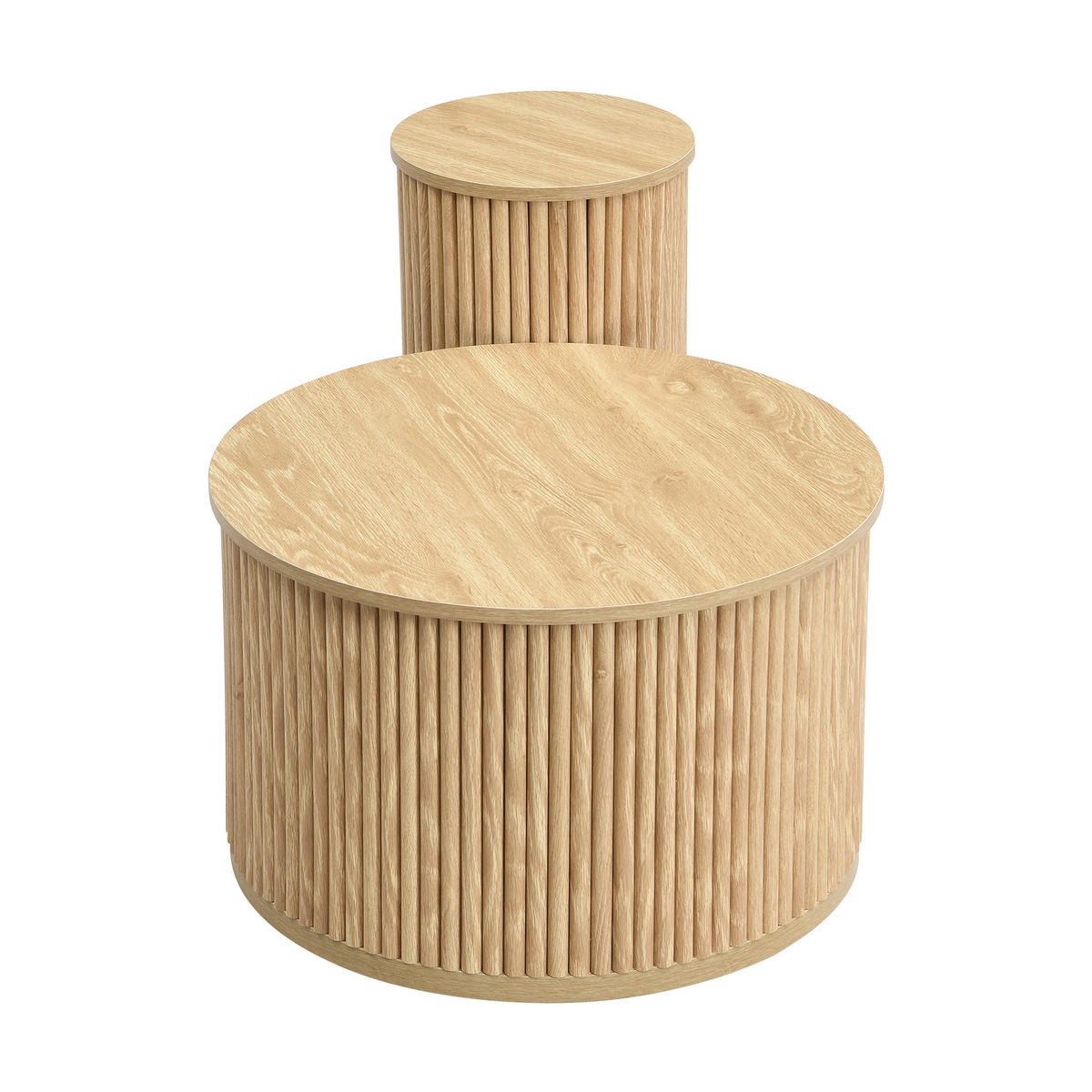 COUCHTISCH DE-062 Rondo 2-tlg. Oak-coloured - Eichefarben, Holzwerkstoff (60/60/39cm) - ComfortXL