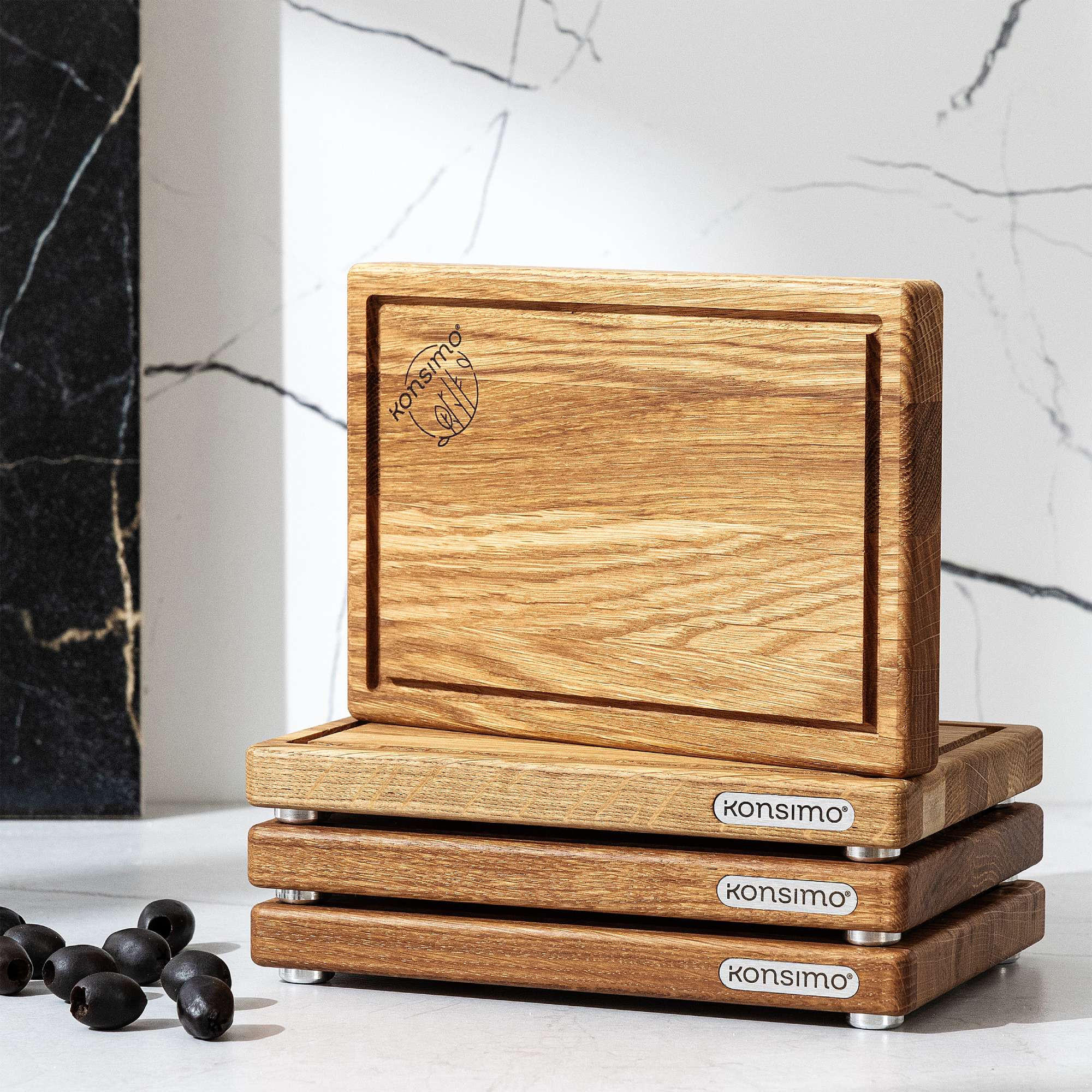 Thumbnail - Konsimo® Schneidebretter, Braun, Eiche, Holz, Rechteckig, 15x22 cm, FSC 100%, Hergestellt in Europa, Küchenzubehör, Schn...