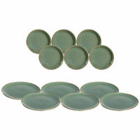 TELLERSET Matera grün 12er Set - Grün, Keramik (1/1/1cm) - Leonardo Living
