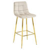 BARHOCKER TEOTO beiger Sitz, Goldbasis - Beige, Textil (43.5/104/32.5cm) - Valora