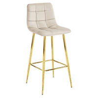 BARHOCKER TEOTO beiger Sitz, Goldbasis - Beige, Textil (43.5/104/32.5cm) - Valora