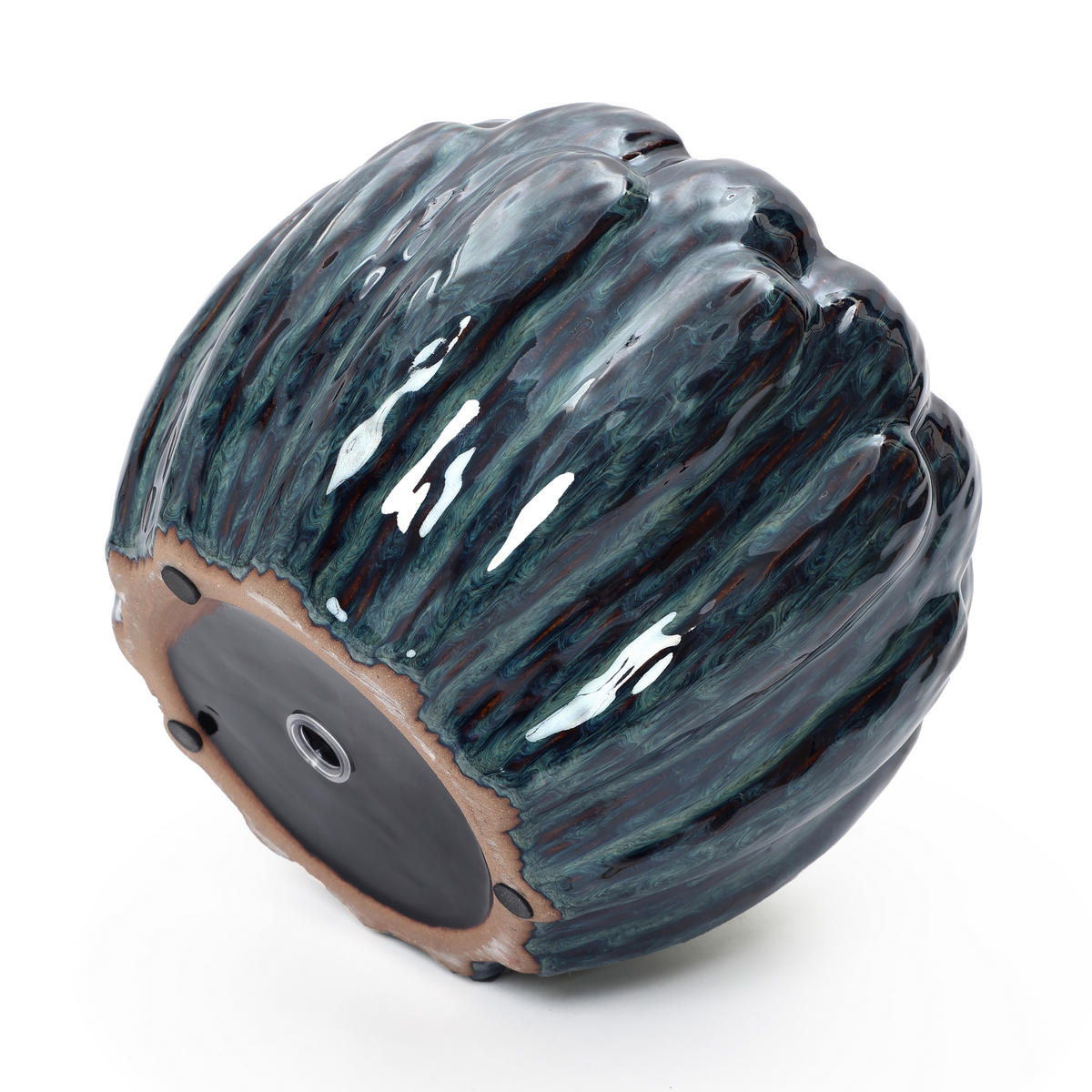 KERAMIK-BLUMENTOPF blau, Ø 24 × H 18 cm - Blau, Keramik (18.3cm) - Hometopia