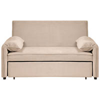 SCHLAFSOFA Stoff Hellbraun Horma - Hellbraun/Braun, Textil (160/92/84cm) - Beliani