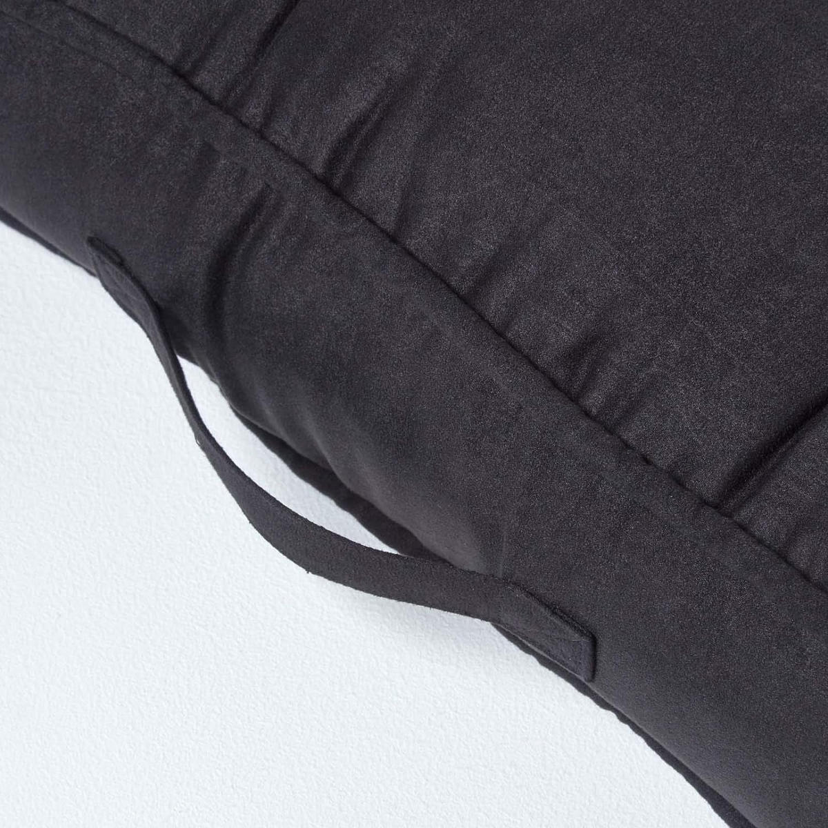SITZKISSEN braun 50/50/10 cm – Sesselkissen, Velours - Schwarz, Textil (50/50/10cm) - Homescapes