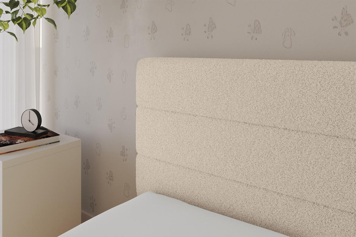 EINZELLBETT Jugendbett mit Bettkasten, Rechts - BEMY 80x200 Dunkelbeige - Taupe, Holzwerkstoff/Textil (80/200cm) - ALTDECOR