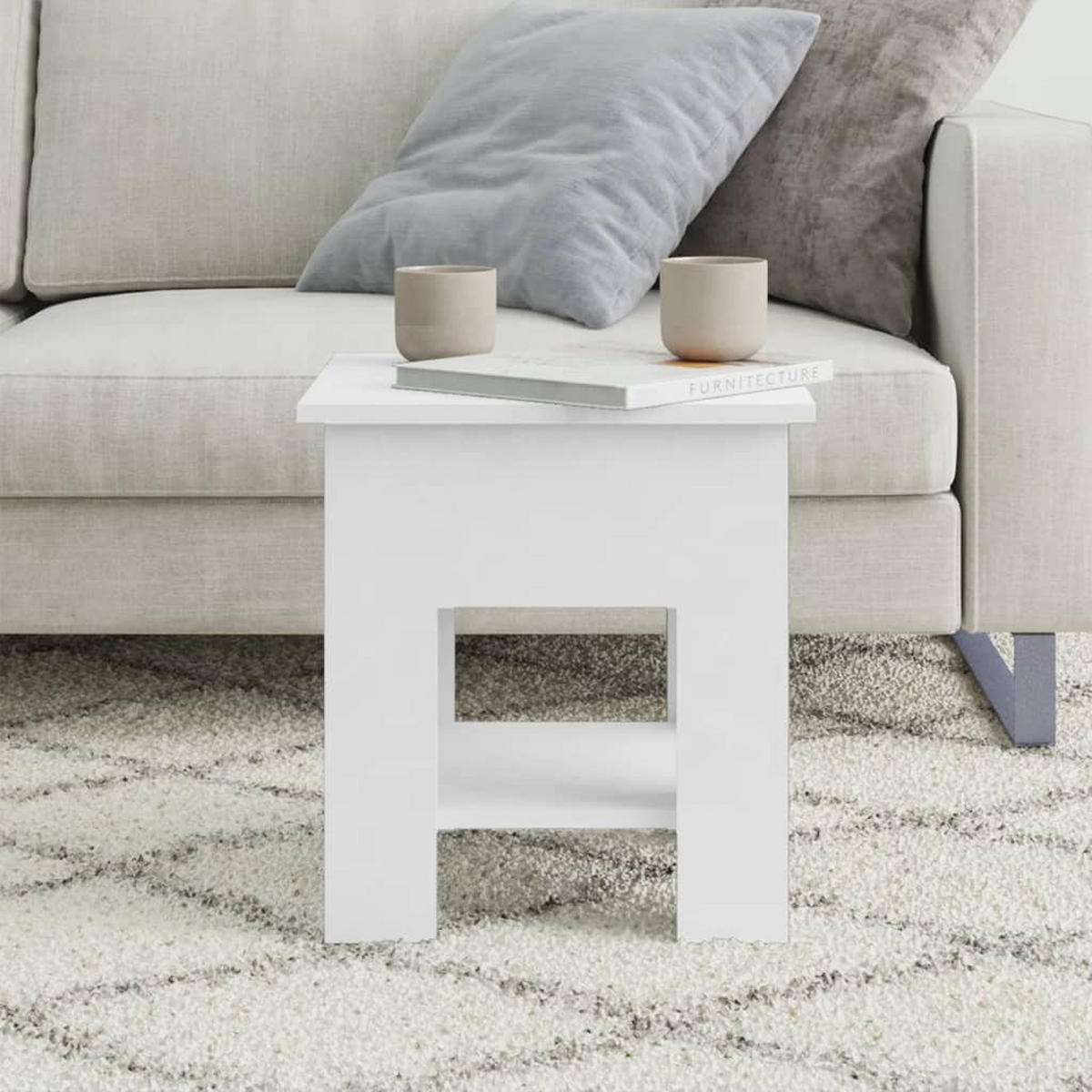 COUCHTISCH Weiß 40x40x42 cm Holzwerkstoff - Weiß, Holzwerkstoff (40/40/42cm) - furnicato