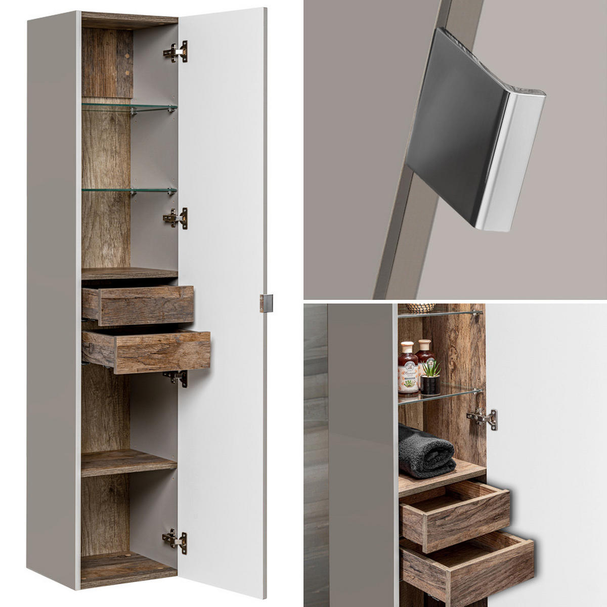 BADMÖBEL-SET 13-TLG. Puebla-56 - Beige, Holzwerkstoff (270/200/46cm) - Lomado