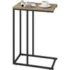 BEISTELLTISCH, Couchtisch C Form, 45 x 63,5 x 25 cm - Hellbraun/Schwarz, Holzwerkstoff/Metall (25/45/63.5cm) - Woltu