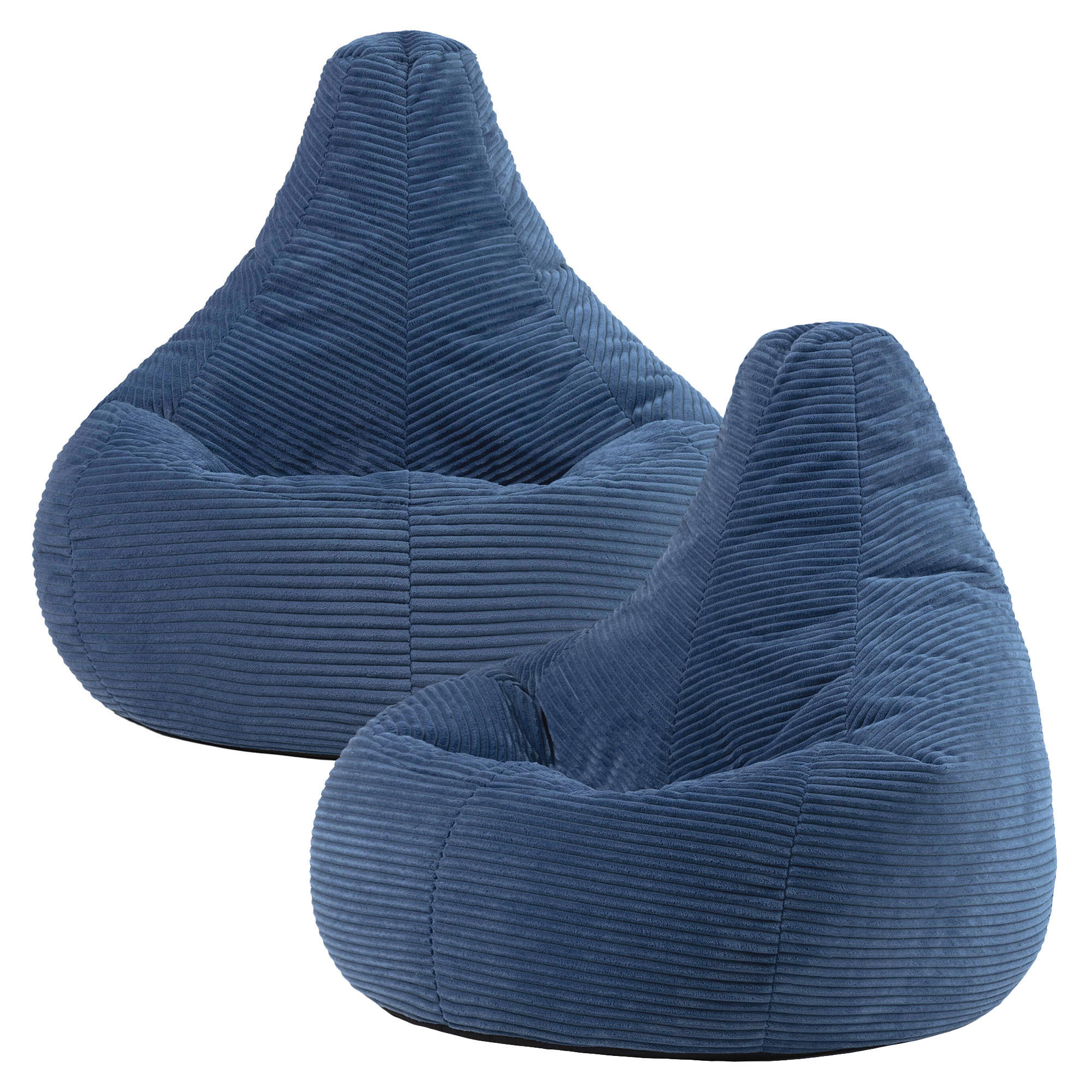 SITZSACK Sessel aus Cord 2-tlg. - Blau, Kunststoff (82/76/82cm) - icon