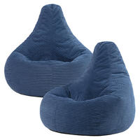 SITZSACK Sessel aus Cord 2-tlg. - Blau, Kunststoff (82/76/82cm) - icon