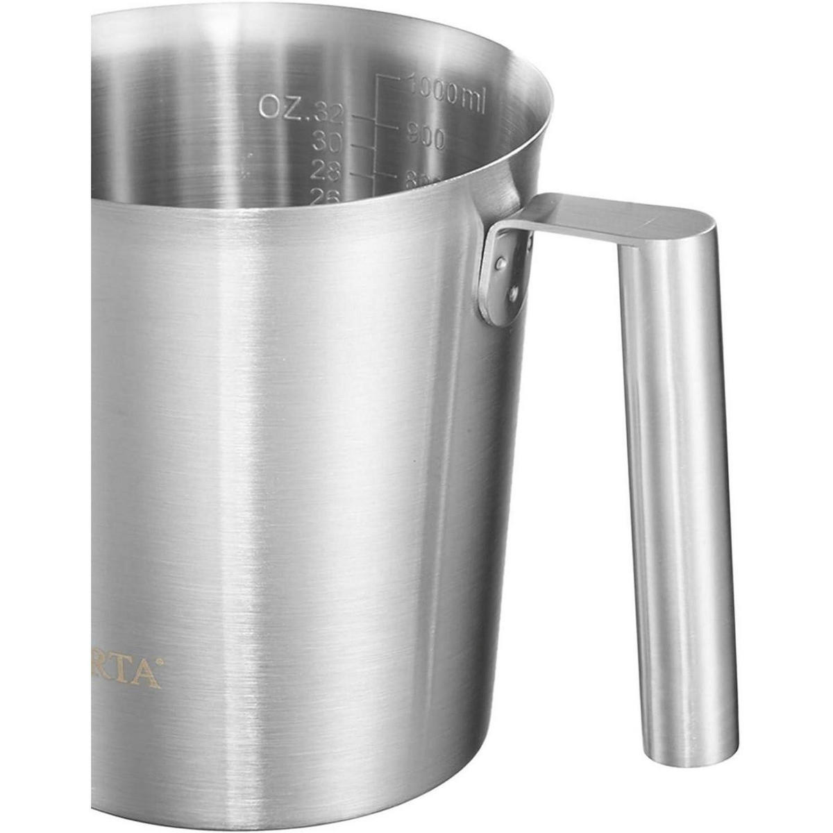 MESSBECHER Edelstahl 1000 ml - Silberfarben, Metall (1L)
