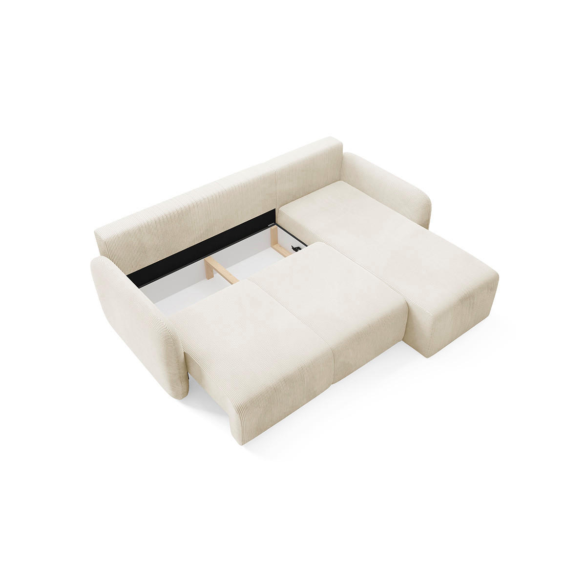 ECKSOFA Dora 3 Sitzplätze Beige - Beige, Holz (245/185cm) - Petits-meubles