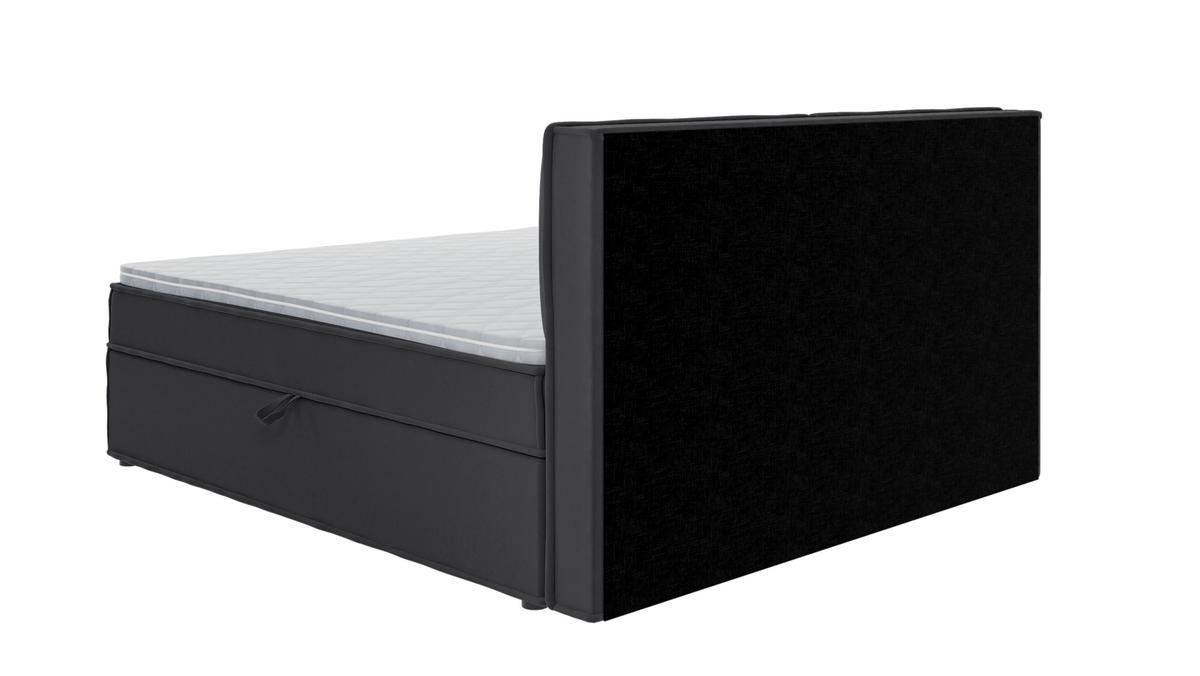 BOXBETT Eclipse 180/200 cm Graphit Luxusmicrofaser - Graphitfarben/Schwarz, Holz/Kunststoff (180/200cm) - S-Style Möbel