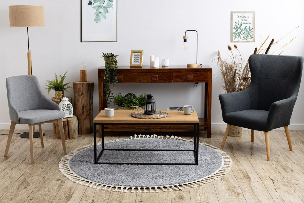 TEPPICH Berber 160 cm - Grau, Textil (160/160cm) - rugsX