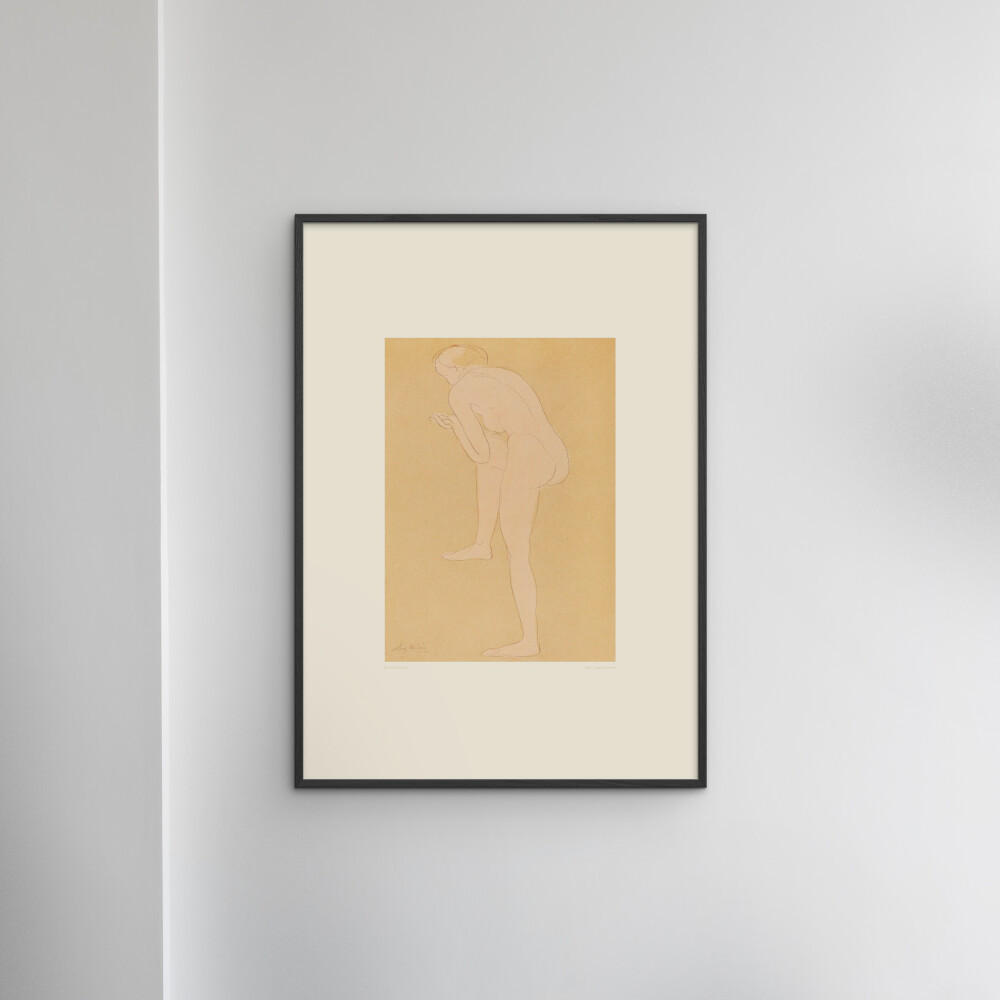 POSTER mit Rahmen Arch Atelier - Auguste Rodin - Schwarz/Orange, Holz/Papier (50/70cm) - Poster&Frame